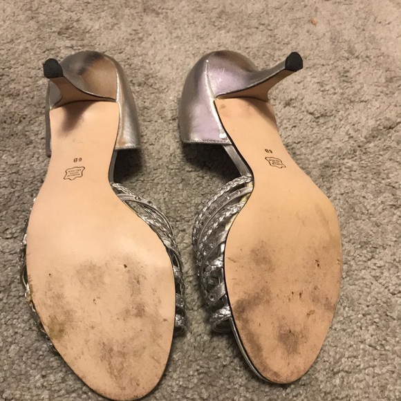 Caparros Silver Rhinestone Strappy Sandal - Picture 3 of 5